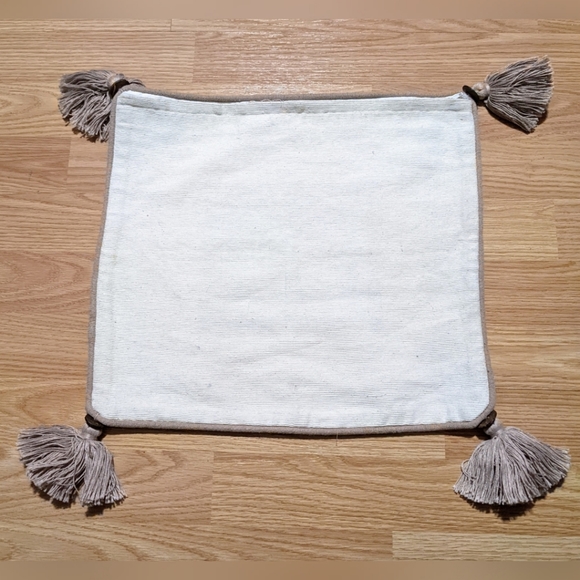 Embroidered Tassel Pillow Case Handmade in Indonesia Boho Chic - Picture 4 of 5